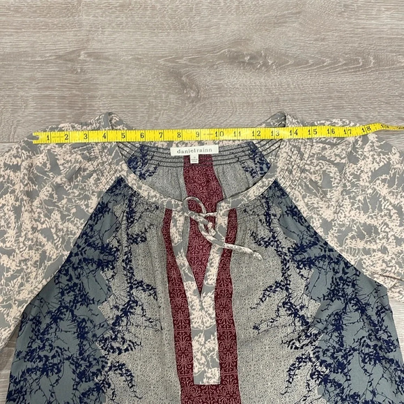 Daniel Rainn Split Neck Boho Shear Blouse M - Picture 8 of 16